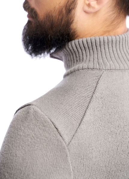 Чоловічий еластичний светр з коміром на блискавці. Колір: Капучино 384 фото