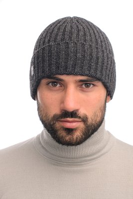 Шерстяная мужская шапка. Цвет: Темно-серый 712 фото