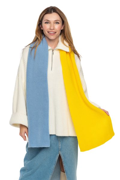 М'який жіночий шарф. Колір: Жовто-блакитний  833 фото