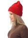 Жіноча в'язана шапка з відворотом. Колір: Червоний 733 фото 2