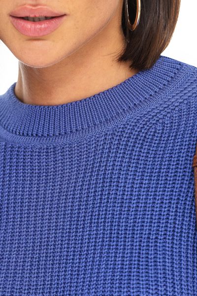 Бавовняний жіночий светр. Колір: Синій 402 фото