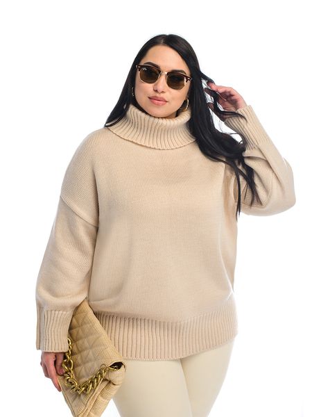 Вільний жіночий светр. Колір: Пудра 4435 фото