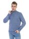 Чоловічий светр з узором і коміром на блискавці. Колір: Джинс 366 фото 1