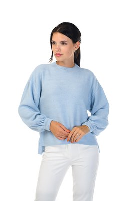 Вільний та легкий жіночий светр з еластаном. Колір: Блакитний 459 фото