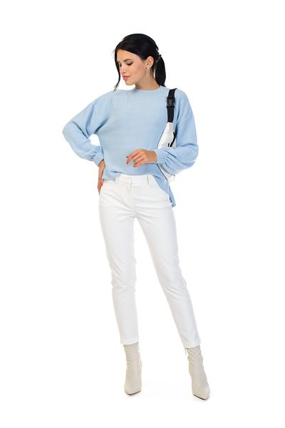 Свободный и легкий женский свитер с эластанном. Цвет: Голубой 459 фото