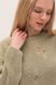 Жіночий еко-светр з дірками. Колір: Олива 6516 фото 5