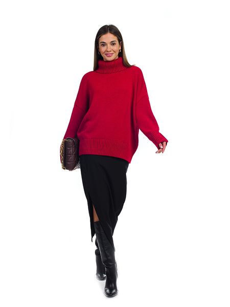 Вільний жіночий светр. Колір: Червоний 435 фото