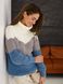 Трехцветный объемный свитер “oversize”. Цвет: Джинс 443 фото 9