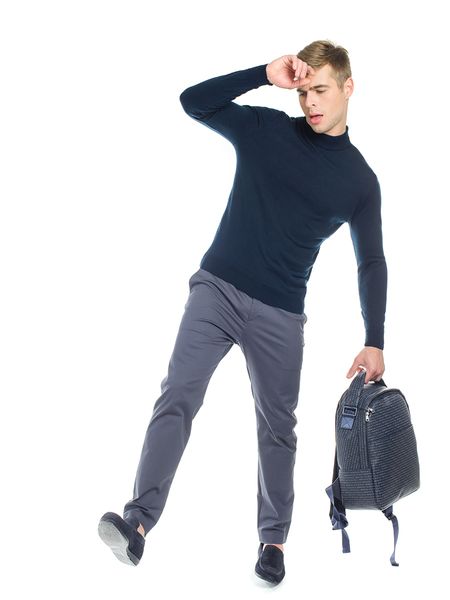 Чоловічий светр з коміром "стійка". Колір: Темно-синій 212 фото