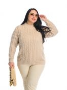 Женский мягкий свитер с воротником стойкой. Цвет: Пудра 4414 фото