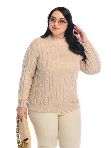 Женский мягкий свитер с воротником стойкой. Цвет: Пудра 4414 фото