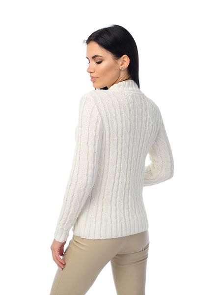 Женский мягкий свитер с воротником стойкой. Цвет: Молоко 414 фото