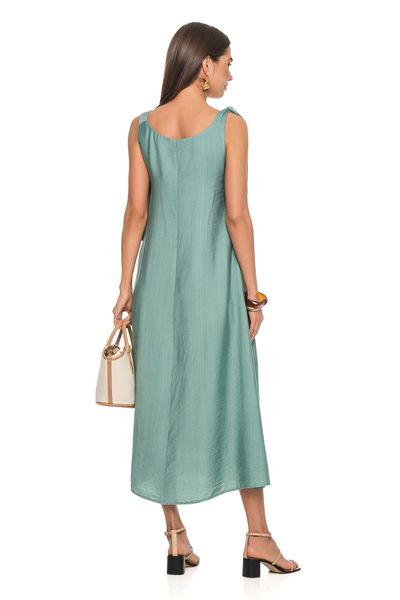 Light elegant dress with creative straps. Color: Turquoise