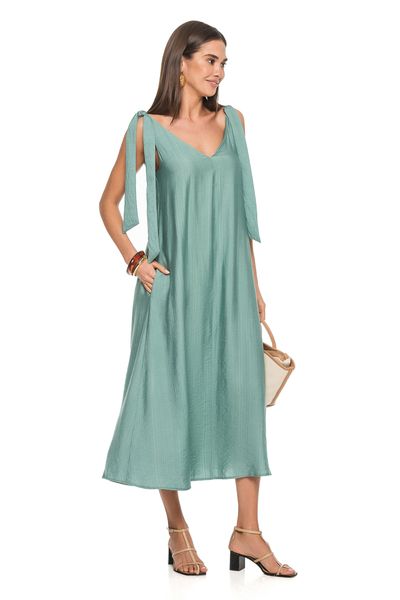 Light elegant dress with creative straps. Color: Turquoise