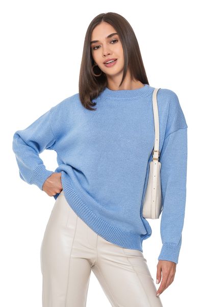 Warm plain jumper. Color: Light blue