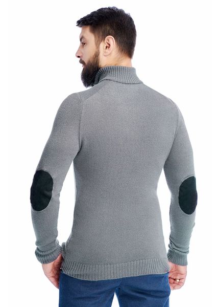 Men's elastic zip-up sweater. Color: Gray