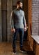 Men's elastic zip-up sweater. Color: Gray