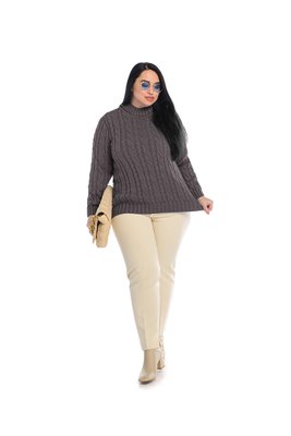 Жіночий м'який светр з стійкою коміром. Колір: Сірий 4414 фото
