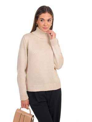 Классический женский свитер. Цвет: Светлая пудра 440 фото