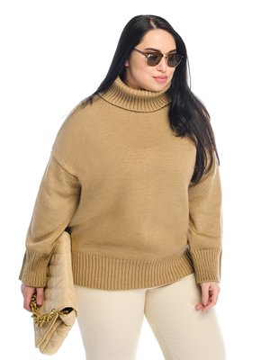 Свободный женский свитер. Цвет: Бежевый 4435 фото