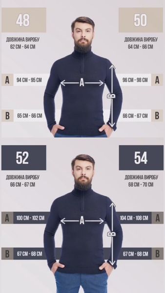 Чоловічий еластичний светр на блискавці. Джинс 52 384 фото