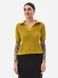 Women's knitted polo jumper. Mustard