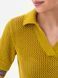 Women's knitted polo jumper. Mustard