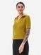Women's knitted polo jumper. Mustard