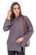 Women's knitted sweater with slits on the sleeves and shelf. Color: Gray