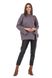 Women's knitted sweater with slits on the sleeves and shelf. Color: Gray