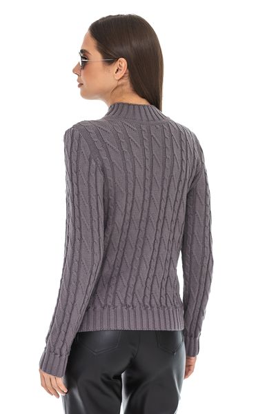 Жіночий м'який светр з коміром стійка. Колір: Сірий 414 фото