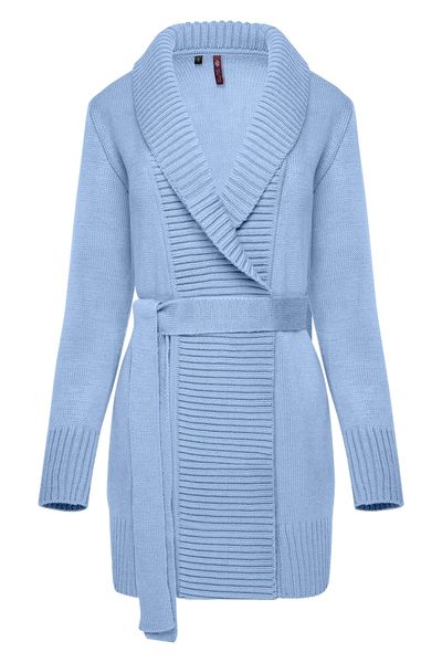 Women's long cardigan. Color: Light blue