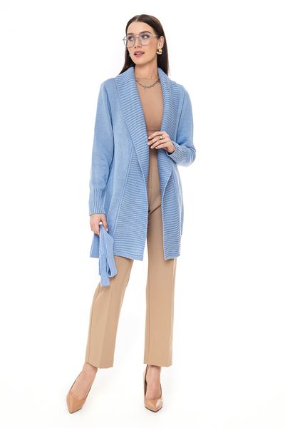 Women's long cardigan. Color: Light blue