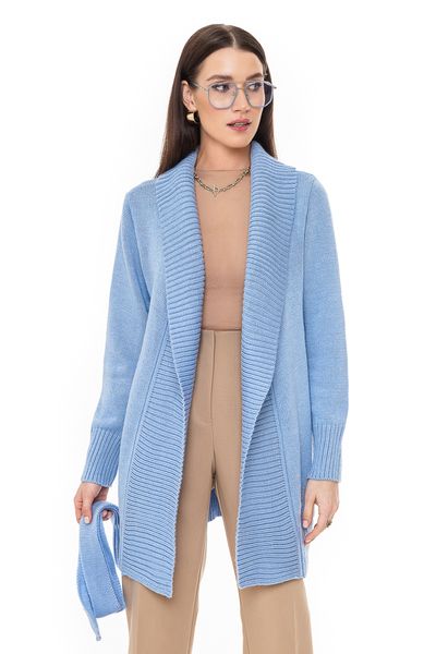 Women's long cardigan. Color: Light blue