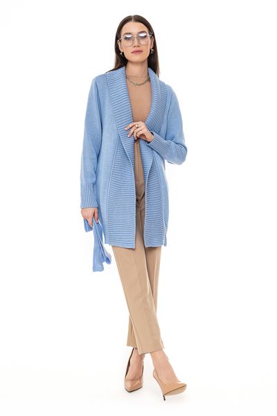 Women's long cardigan. Color: Light blue