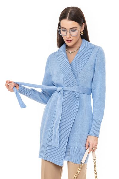 Women's long cardigan. Color: Light blue