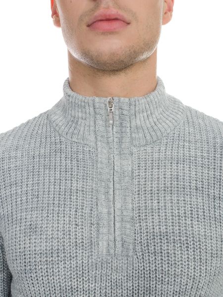 Чоловічий светр з блискавкою на комірі. Світло сірий 52-54 304 фото