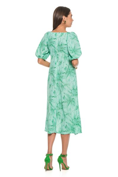 Summer dress with short puffed sleeves. Color: Mint