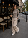 Warm and soft women's turtleneck with elastane. Cappuccino 42-44