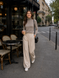Warm and soft women's turtleneck with elastane. Cappuccino 42-44