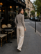 Warm and soft women's turtleneck with elastane. Cappuccino 42-44