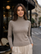 Warm and soft women's turtleneck with elastane. Cappuccino 42-44