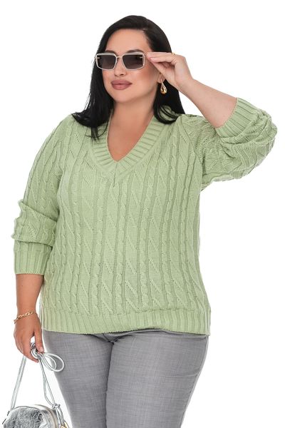 V-collar sweater. Color: Pistachio