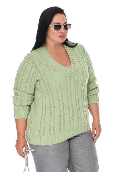 V-collar sweater. Color: Pistachio