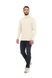 Warm men's turtle neck sweater with slanted shoulder seam. Color: Milk