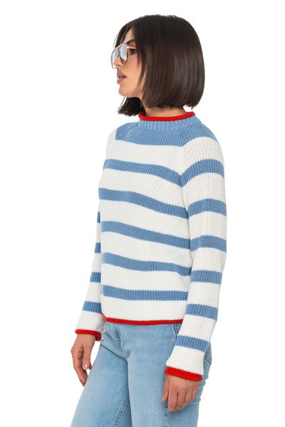 Cotton striped women's sweater. Color: Milk