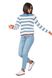 Cotton striped women's sweater. Color: Milk