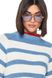 Бавовняний смугастий жіночий светр. Колір: Молоко 536 фото 5