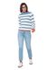 Cotton striped women's sweater. Color: Milk