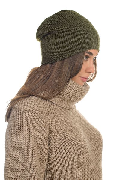 Women's Seamless Knitted Hat. Color: Khaki